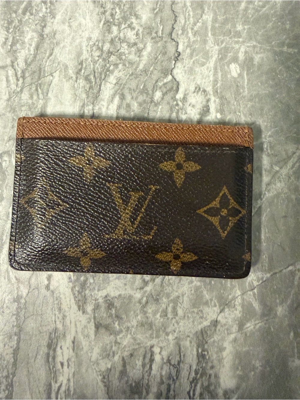 Louis Vuitton Monogram Canvas Card Case in Brown and Tan